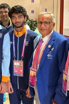 A proud moment with World Champion D. Gukesh